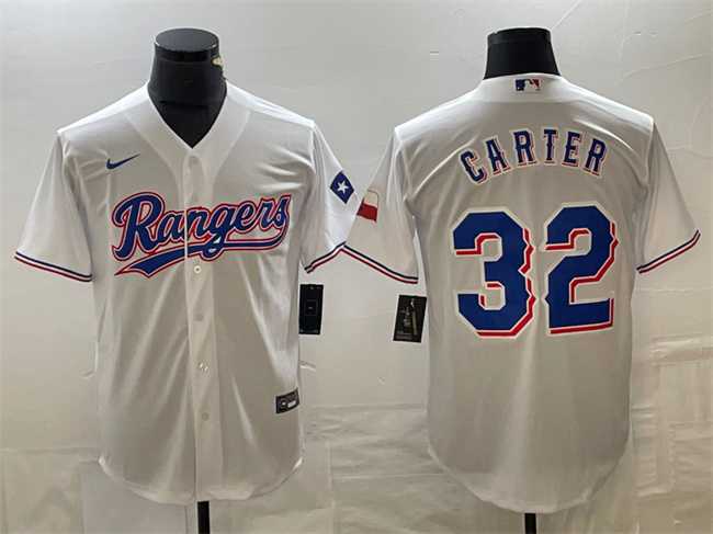 Men's Texas Rangers #32 Evan Carter White With Patch Cool Base Stitched Baseball Jersey,We sell and wholesale Men's Texas Rangers #32 Evan Carter White With Patch Cool Base Stitched Baseball Jersey on line form chian!